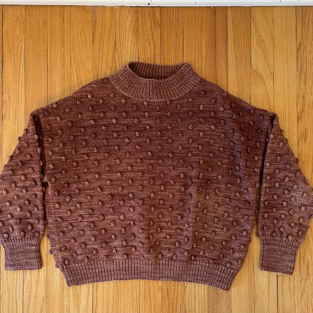 Misha And Puff Chestnut Merino Popcorn pcp mockneck Sweater xs